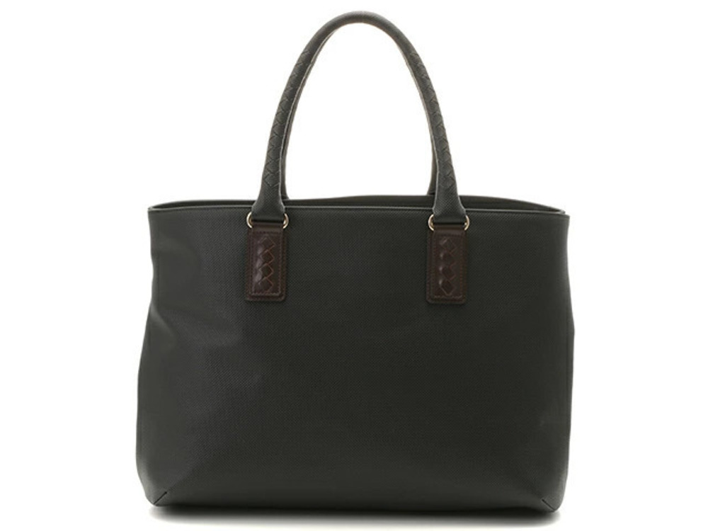 BOTTEGA VENETA Tote Bag Business Marco Polo Black Brown Calf Canvas